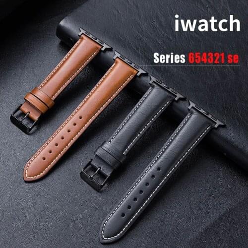 Leather strap For apple watch se band 44mm 40mm watchband bracelet correa apple watch 6 5 4 3 iwatch band 38mm 42mm accessories
