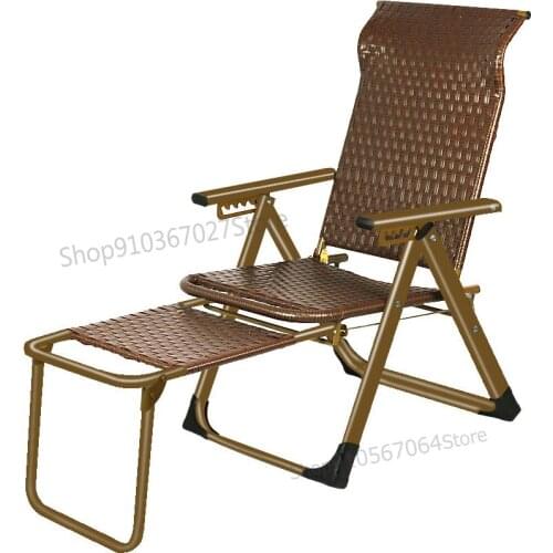 Summer Cool Chair Reclining Chair Folding Lunch Break Rattan Chair Nap Balcony Home Leisure Chair Elderly Convenient Chair Back