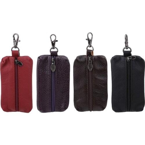 Male Key Bags Leather Key Holder Car Men Key Organizer Housekeeper Women Covers Zipper Keys Case Business Bag Pouch Purse