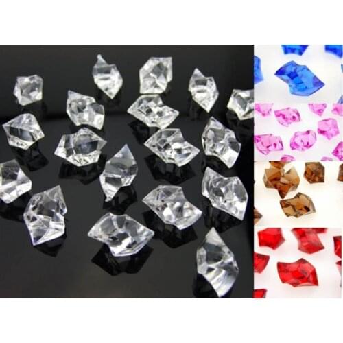 500 grams Acrylic Scatter Crystal Nuggets Ice Confetti Wedding Vase Filler, 18*25MM, 13 Colors As Options