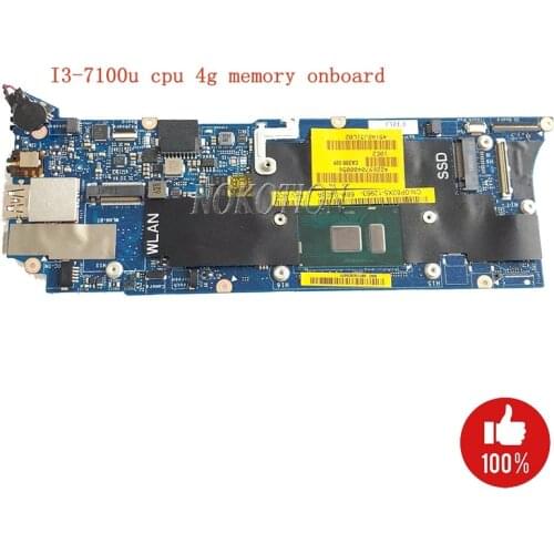 Nokotion caz00 la-d841p for dell xps 13 9360 cn-0p82x5 0p82x5 p82x5 laptop motherboard with sr2zw i3-7100u cpu 4g memory onboard