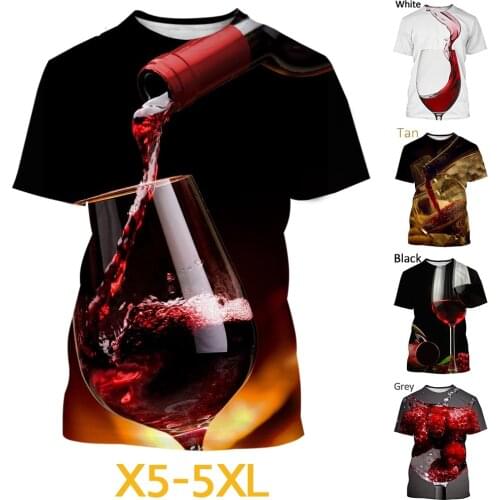 New Summer Wine 3D-printed T-shirt Casual Sports Shirt Cool T-shirt