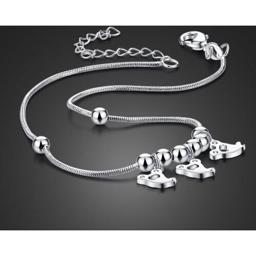 New 100% 925 sterling silver Anklets Feet pendant Barefoot Crochet Sandals Foot Jewelry Ankle Foot Anklets Bracelets For Women