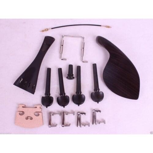 New 5 set violin ebony parts,tailpiece tuner peg chinrest endpin bridge