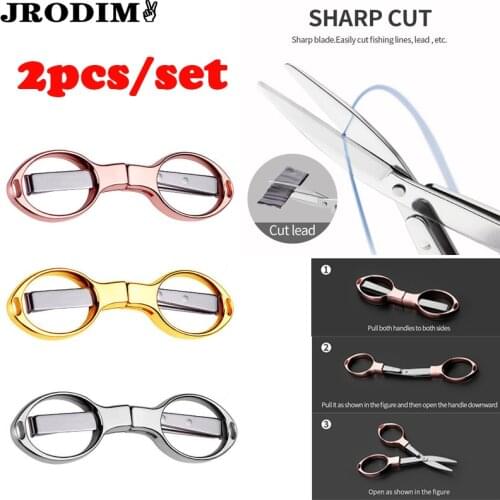Sewing Scissor Foldable 8 Words Glasses Modeling Scissors for Line Braid Lure Thread Embroidery Cutter Crafts Sewing Tools Acces