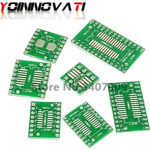 10PCS PCB Board SMD Turn To DIP SOP MSOP SSOP TSSOP SOT23 8 10 14 16 20 24 28 SMT To DIP Adapter Converter Plate