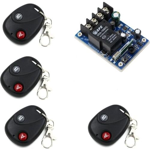 Smart Home Receiver with 4pcs Remote Controllers 1CH 30A Wireless Remote Control Switch System DC12V 24V 36V 48V Top Quality