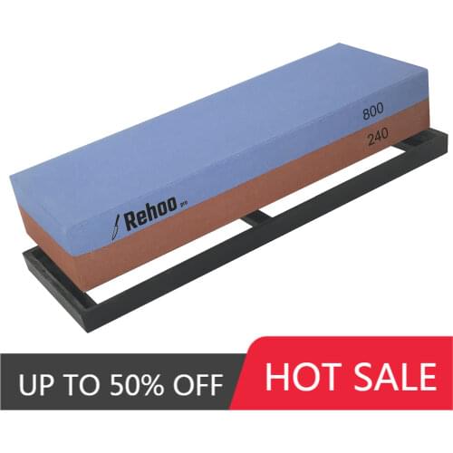 Rehoo Double-sided Whetstone 240/800 Mesh + Non-slip Rubber Pad, Chef Wet Stone For Knives, Blades, Waterstone, Kitchen Gadgets