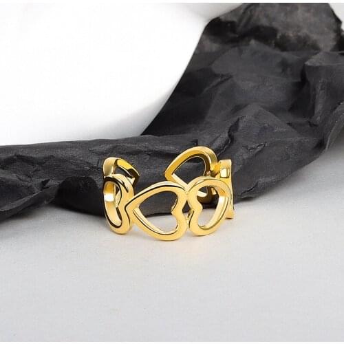 925 Sterling Silver Full Heart Shaped Rings For Women Adjustable Ring Jewelry Accessories Gifts Bohemian Wedding Anillos