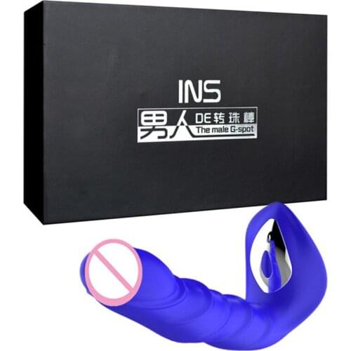 Sexshop New Rotation male prostate massager G-spot Stimulation Dildo Vibrator Vibrating Anal Plug Anal Sex Toy For Women Men Gay