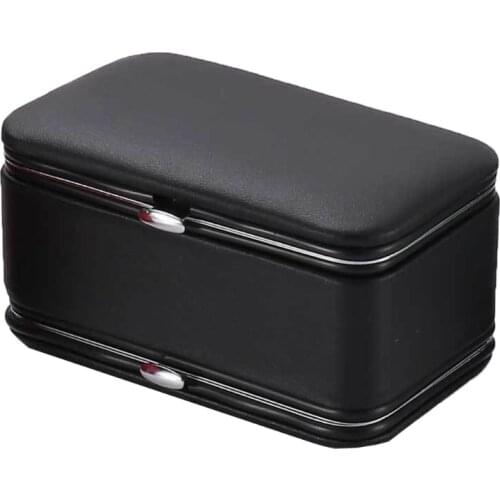PU Leather Jewelry Box Manicure Tools Organizer 2 Layers with Mirror Earrings Ring Necklace Display Storage Case