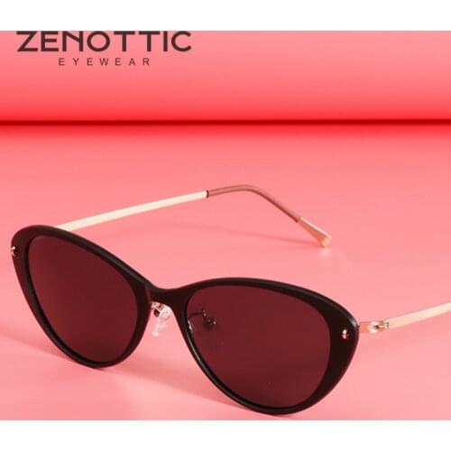ZENOTTIC Small Cat Eye Polarized Sunglasses for Women Nylon Titanium Brand Photochromic Sunglasses Coating Mirror Driving Shades