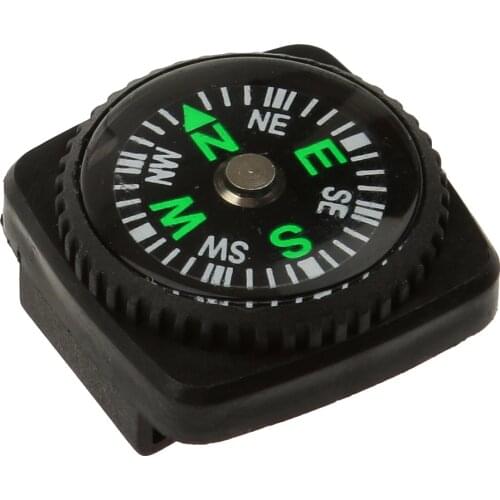 Universal Waterproof Black Compasses with Holster Watch Band Paracord Bracelet Compass for Outdoor Activities