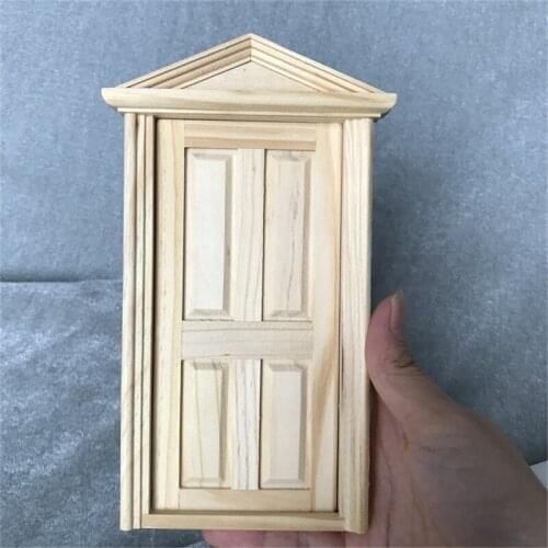 1:12 Dollhouse Miniature door European wooden Furniture Doll House Christmas decorations mini door color DIY toy Children Gift