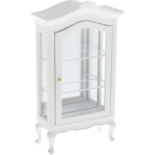 1/12 Mini Cabinet Bookcase Wooden Model Bedroom Furniture Decor for