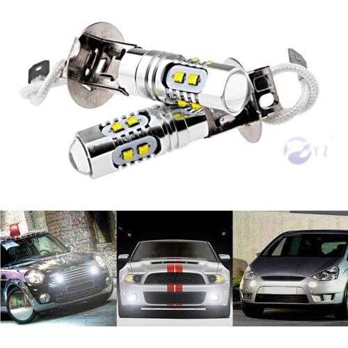 Car Flashing 1 Pair H3 Fog light 50W 12V White Car Driving Fog Lamp Bulb car styling