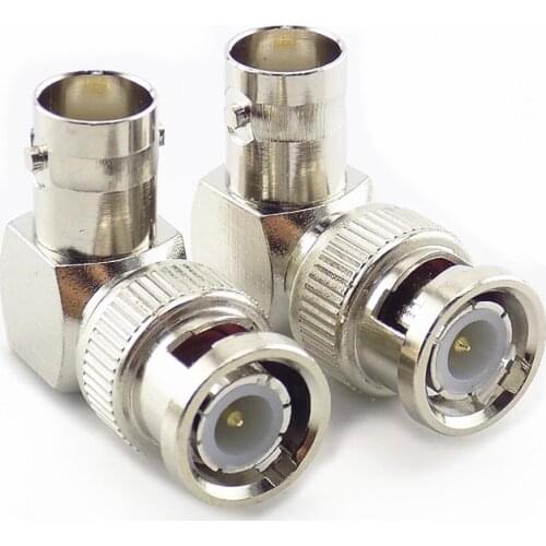 1 Pc L-shaped BNC Male Connector Adapter Right Angle to BNC Female Jacks Adapter for CCTV Security Video Surveillance System