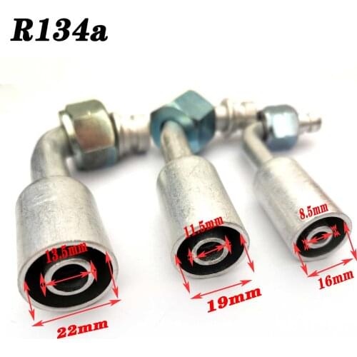15pcs)Auto air conditioning pipe fittings for 3/8 1/2 5/8 R134a interface with R134a thin-walled aluminum sleeve hose fixture