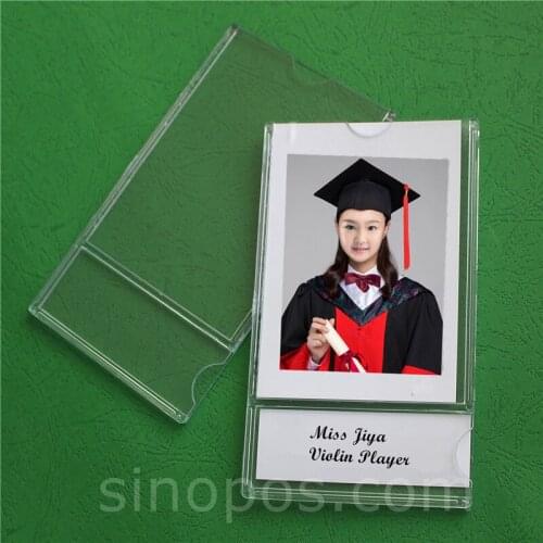 2-Sleeves Combined Clear Sign Holder, worksation position job name plate frame price tag ID card label plastic protective case