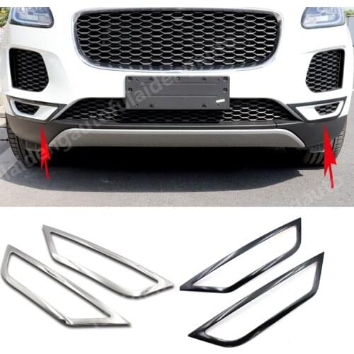 2pcs For Jaguar E-PACE 2018-2021 stainless steel Front Fog Light Lamp Frame Cover Trim Car Accessories