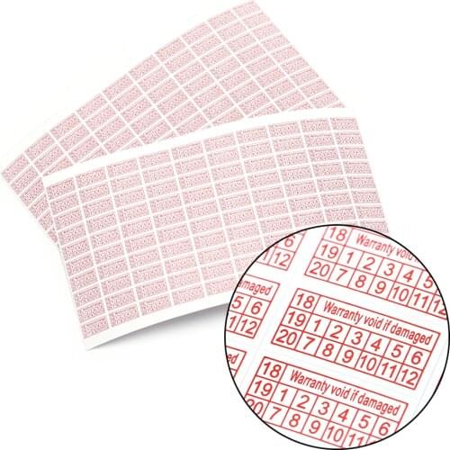 200pcs/2Sheets Security Label Sticker Seal shredded paper 2018-2020 Warranty Void If Damaged Protection