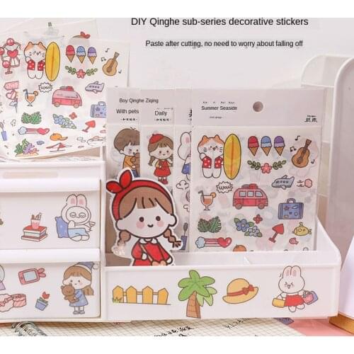 4 pcs/lot Cute Boys and girls pets Journal Decorative Kawaii Stationery Stickers Scrapbooking DIY Diary Album Stick Lable