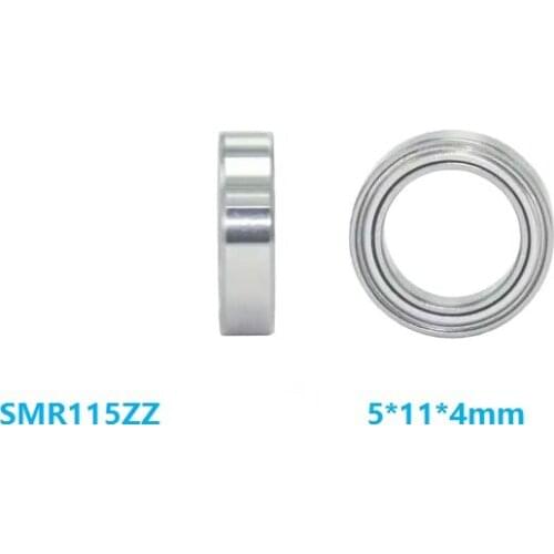 50pcs/lot 5x11x4mm SMR115ZZ SMR115 ZZ MR115ZZ bearing 5*11*4mm Stainless Steel Deep Groove Ball Bearing Miniature