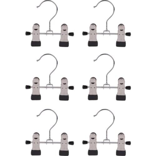 6Pcs Adjustable Stainless Steel Shoe Rack Pants Folder Boot Hanger Holder Portable Travel laundry Hook Hanging Clothes Sock Clip