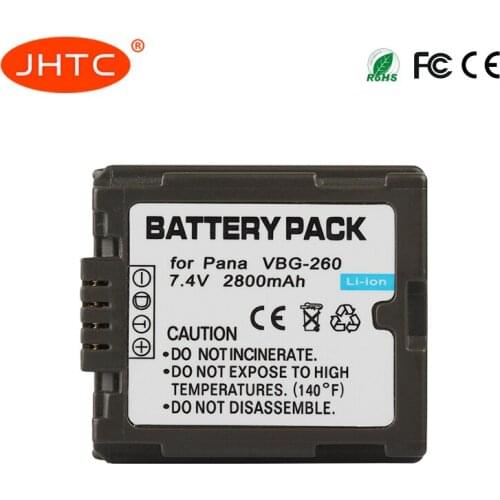 2800mAh Rechargeable VW-VBG260 VW VBG260 VWVBG260 Camera Battery For Panasonic HS250 SDR-SD7 HDC-MDH1