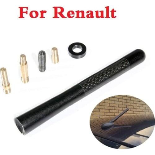 Black Carbon Short Fm Fiber Am Radio Antenna Car Aerials For Renault Sandero Rs Symbol Talisman Twingo Twizy Vel Satis Wind Zoe