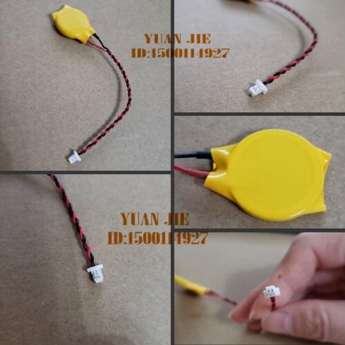 Free shipping CR2032 2-wire 2 hole small port notebook motherboard battery CMOS battery 3V BIOS battery with cable