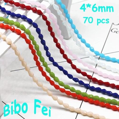 Free shipping multi color 4*6mm 70PCS Czech crystal beads,Tear Drop Crystal ,Pendant Beads, bracelet necklace Jewelry Making