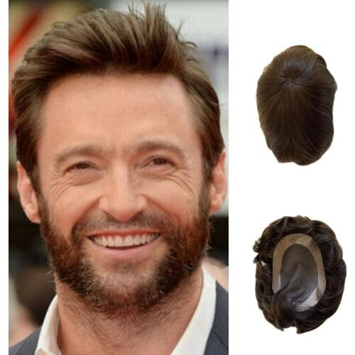 BYMC Natural Replacement for men Full Mono lace base,Natural Black Hand Tied Mono Filament Base Mens Toupee Free Shipping