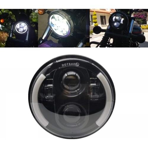 For Harley 5.75 Inch Moto LED Headlight 5 3/4" led DRL 40W Motorbike Headlamp for Sportster Victory Fat Bob Dyna 883 XL883 XG XR