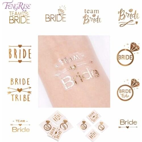 FENGRISE 1pcs Team Bride Tattoo Hen Bachelorette Party Tattoo Stickers Wedding Favors And Gifts Temporary Tattoo Bridal Shower