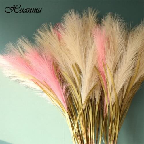 10pc/Set 100cm Artificial Pampas Grass Bouquet Vase Wedding Party Home Garden Decoration Plant Real Touch Fake Flower Reed Xmas