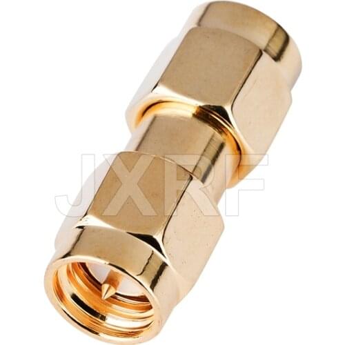 JXRF Coaxial Coax Adapter SMA Male Plug to SMA Male Plug Straight Gilded SMA to SMA Connector