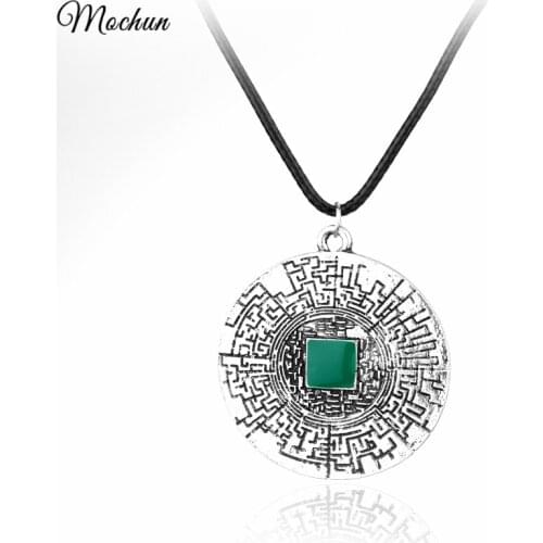 MQCHUN The Maze Runner labyrinth pendant Thomas leather necklace fashion movies jewelry for men women