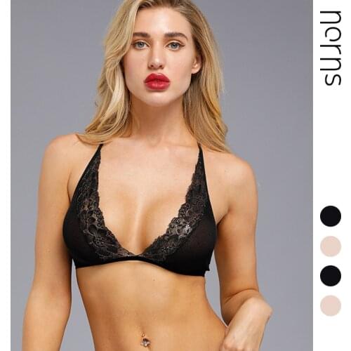 Norns Lace Bra Without Steel Ring Triangle Cup Ultra-thin Sexy Bralette Underwear Bra S-3XL