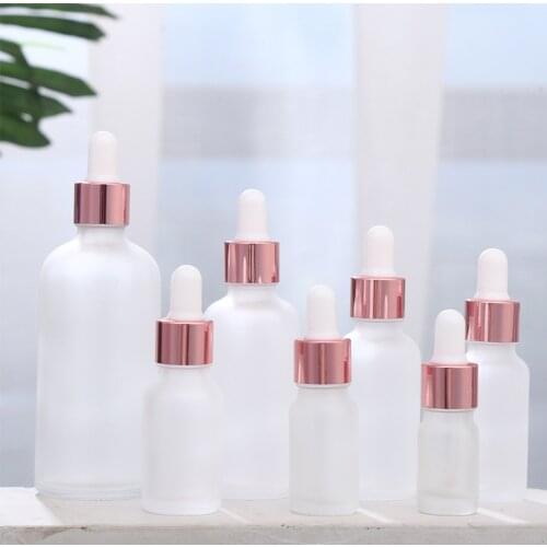 10-100ML Tube Frosted Dropper Amber Glass Aromatherapy Liquid for Essential Massage Oil Pipette Refillable Bottles Home Storage
