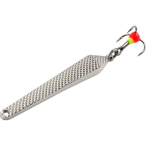 Metal Winter Ice Fishing Lure 55mm 6g Golden Silver Vertical Jigs Spoonbait with Treble Hook for fishing of perch and pike