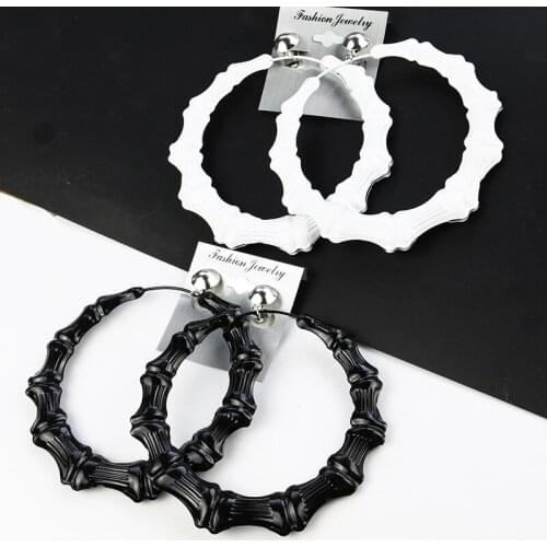 Fashion Party Exaggerated Oversized Hoop Earrings Big Circle Earrings for Women Bamboo Trendy Earrings Accessories Gifts