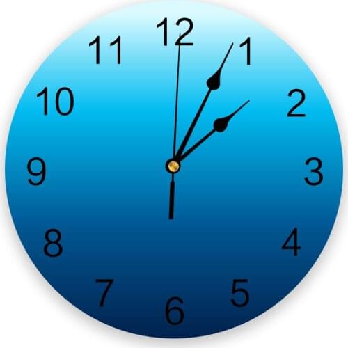 Sea Blue Gradient Summer Print Wall Clock Wall Art Silent Non ticking Round Wall Watch for Home Decortaion Best Gift