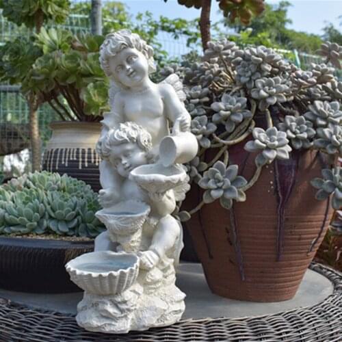 Outdoor Gardening Resin Angel Boy Ornaments Sculpture Courtyard Garden Furnishing Crafts Villa Park Balcony Figurines Decoration