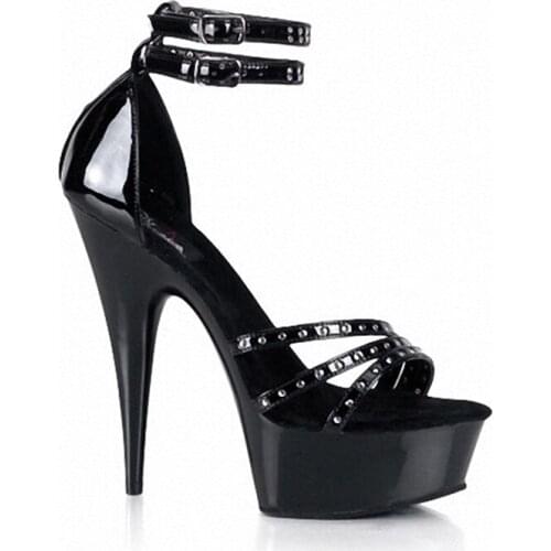 Roman new hollow out the temptation of 15 super high heel dress shoes banquet catwalk models sandals