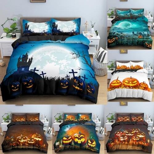 3D Happy Halloween Style Hot Sale Duvet Cover Set Printed Bedding Queen King Size