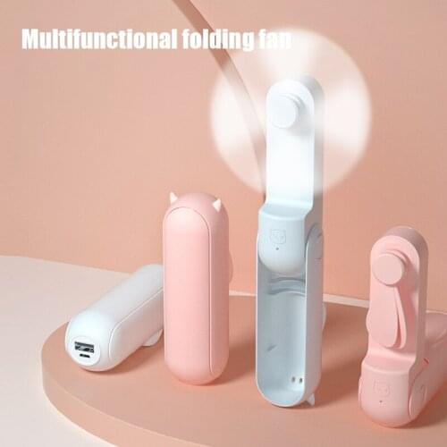 Usb Mini Fold Fan Electric Portable Handheld Small Air Cooler Originality Charging Household Electrical Outdoor Travel Fan