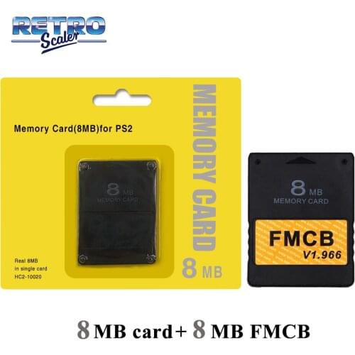 RetroScaler Memory Crad Pack 8MB for ps2+V1.966 FMCB Free McBoot Card 8MB/16MB/32MB/64MB for PS2