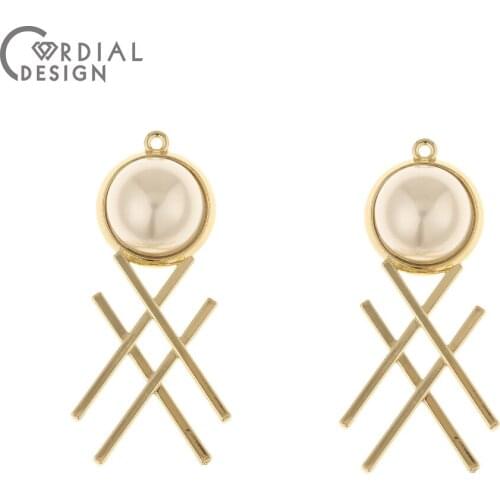 Cordial Design 50Pcs 20*41MM Earrings Finding Components/Pendants/Hand Made/Jewelry Accessories/Irregular Shape/Imitation Pearl