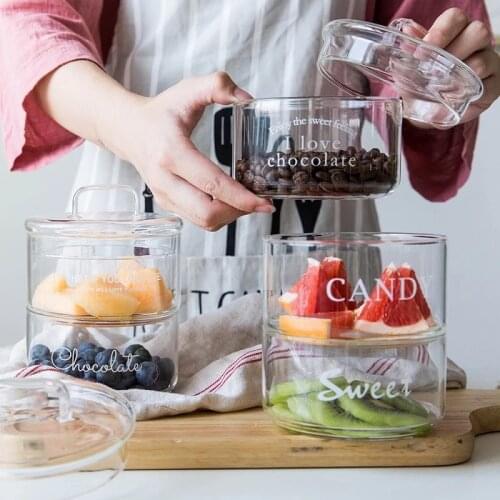 Stackable Glass Jars and Lids Moisture-proof Seasoning Storage Bottle Classification Sealed Cans Kitchen Salad Bowl Candy Jar